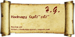 Hadnagy Győző névjegykártya